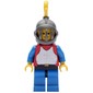 Knight (Breastplate on Red) - Blue Legs, Yellow Plume, Plastic Cape