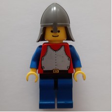 Knight (Breastplate on Red) - Blue Legs, Dark Gray Neck-Protector (fig-006566)