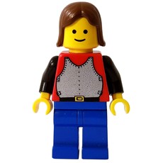Knight (Breastplate on Red) - Blue Legs, Brown Hair (fig-006570)