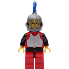 Knight (Breastplate on Red) - Red Legs, Blue Plume (fig-006571)