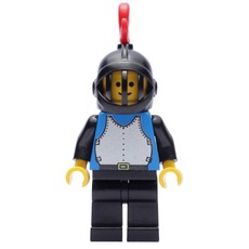 Knight (Breastplate on Blue) - Black Legs, Black Helmet, Red Plume (fig-006577)