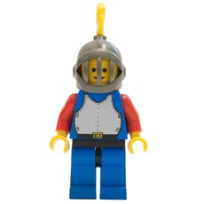 Knight (Breastplate on Blue) - Blue Legs, Dark Gray Helmet, Yellow Plume (fig-006584)
