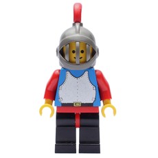 Knight (Breastplate on Blue) - Black Legs, Red Plume (fig-006585)