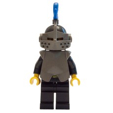 Knight (Breastplate on Black) - Black Legs, Armor, Blue Plume (fig-006587)
