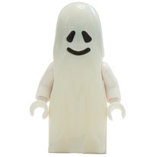 Ghost - Glow in the Dark, Brick Built Legs, 3626a (fig-006589)