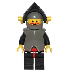 Knight (Breastplate on Black) - Black Legs, Armor, Yellow Dragon Plume (fig-006590)