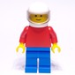 Man, Plain, Red Torso, Blue Legs, White Helmet with Visor