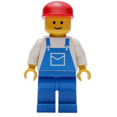 Man, Blue Overalls, Red Cap (3626b Head) (fig-006707)