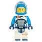 Astronaut, White and Dark Azure Spacesuit, Dark Azure Helmet