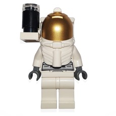 Astronaut, White, Diver Helmet, Gold Visor, Side Light (fig-006712)