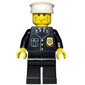 Policeman, Black Suit with Badge, White Hat, Cheek Lines, Brown Eyebrows