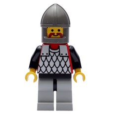 Knight (Scale Mail on Red) - Black Arms, Light Gray Legs, Dark Gray Chin-Guard (fig-006721)