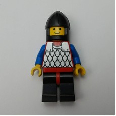 Knight (Scale Mail on Red) - Blue Arms, Black Legs, Black Chin-Guard (fig-006723)