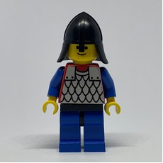 Knight (Scale Mail on Red) - Blue Arms, Blue Legs, Black Neck-Protector (fig-006725)