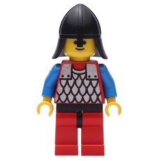 Knight (Scale Mail on Red) - Blue Arms, Red Legs, Black Neck-Protector (fig-006728)