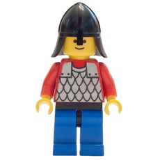 Knight (Scale Mail on Red) - Red Arms, Blue Legs, Black Neck-Protector (fig-006730)