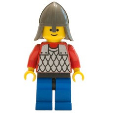 Knight (Scale Mail on Red) - Red Arms, Blue Legs, Dark Gray Neck-Protector (fig-006731)