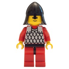 Knight (Scale Mail on Red) - Red Arms, Red Legs, Black Neck-Protector (fig-006733)