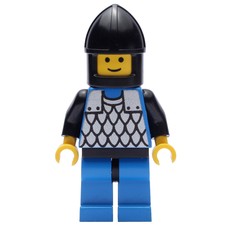 Knight (Scale Mail on Blue) - Black Arms, Blue Legs, Black Chin-Guard (fig-006738)