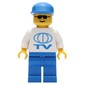 TV Worker - White Torso, Blue Legs, Blue Cap