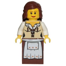 Maiden (Fantasy Era) - Brown Skirt, Reddish Brown Hair (fig-006760)