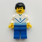Soccer Player White Torso, Blue Legs #9