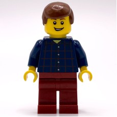 Man, Plaid Shirt, Dark Red Legs, Reddish Brown Hair (fig-006793)