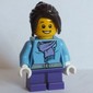 Girl, Medium Blue Jacket with Medium Lavender Scarf, Short Dark Purple Legs