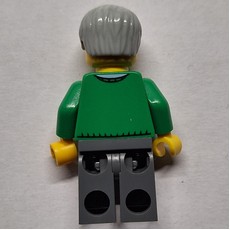 Man, Green V-Neck Sweater, Dark Bluish Gray Legs, Beard (fig-006828)
