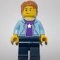 Man, Open Bright Light Blue Hoodie over Dark Purple Shirt with Star, Dark Blue Legs
