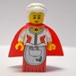 Mrs. Claus, White Corset with Red Sides, Apron with Candy Canes, Red Dress