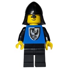 Knight (Black Falcon) - Black Legs, Black Hips, Rounded Shield, Neck-Protector, 3626b (fig-006888)