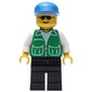 Man, Green Jacket, Black Legs, Blue Cap