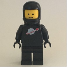 Classic Spaceman, Black with Airtanks (3842a Helmet) (fig-006910)