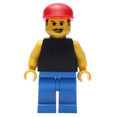 Man - Black Torso, Blue Legs, Red Cap (fig-007132)