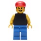 Man - Black Torso, Blue Legs, Red Cap