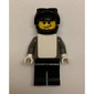 Snowboarder, Dark Gray, Black Helmet, White Vest