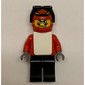 Snowboarder, Red, Black Legs, White Vest
