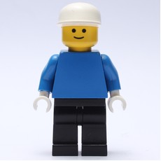 Man - Blue Torso, Black Legs, White Cap (fig-007158)
