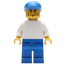 Man - White Torso, Blue Legs, Blue Cap (fig-007161)