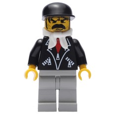 Man - Black Jacket, Light Gray Legs, White Bandanna, Black Cap (fig-007162)