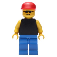 Man - Black Torso, Blue Legs, Red Cap (fig-007175)