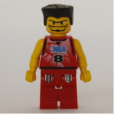 Basketball Player, Red Torso, Red Legs #8, Black Hair (fig-007206)