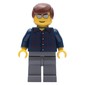 Man, Dark Blue Plaid Shirt, Dark Bluish Gray Legs, Silver Sunglasses