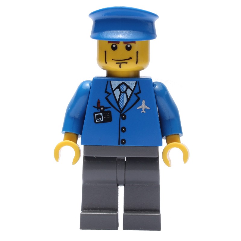 LEGO Set fig-007242 Pilot, Blue Jacket with Plane Logo and Blue Tie ...