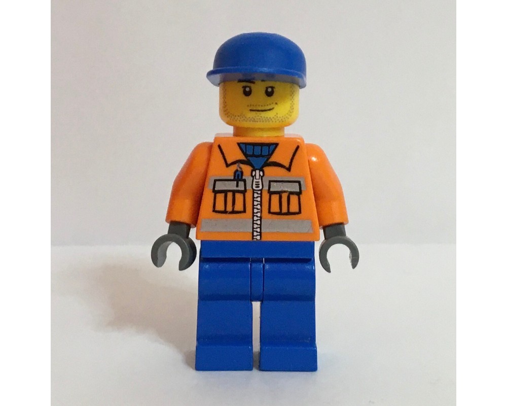 LEGO Set fig-007244 Ground Crew, Orange Jacket with Zipper and ...