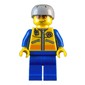 Coast Guard, Yellow Jacket with Zipper, Radio and Badge, Light Bluish Gray Helmet, Orange Sunglasses