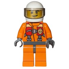 Coast Guard, Orange Jumpsuit, White Helmet with Visor (fig-007254)