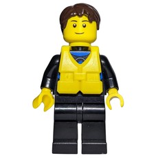 Man, Black Wetsuit, Yellow Life Vest (fig-007255)