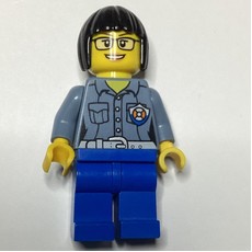 Coast Guard, Woman, Sand Blue Shirt with Badge, Glasses (fig-007269)